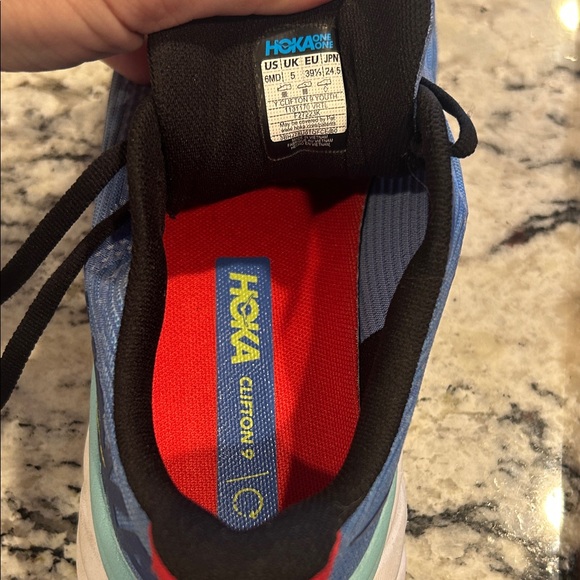 Barely worn Hoka Blue and Yellow Athletic Shoes - Picture 3 of 3